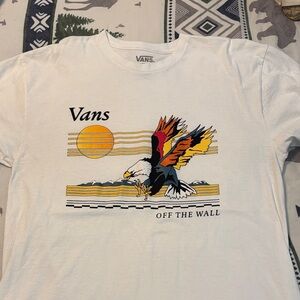 Vans White T-Shirt with Colorful Eagle Graphic